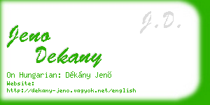 jeno dekany business card