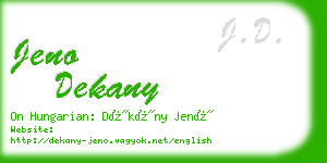 jeno dekany business card